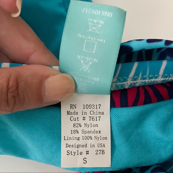 Sunsets Daybreak Turquoise Blue Fading Coral Ruching Bikini Bottoms NWT Small - Picture 10 of 10